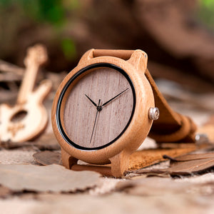 Timepieces Bamboo Wooden Watches for Men and Women With Leather Strap relogio masculino C-A19