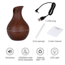 KBAYBO 130ml USB aroma oil diffuser wood electric humidifier ultrasonic air humidifier aromatherapy LEDlight mist maker for home