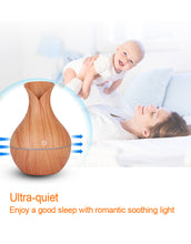 KBAYBO 130ml USB aroma oil diffuser wood electric humidifier ultrasonic air humidifier aromatherapy LEDlight mist maker for home