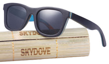 SKYDOVE Luxury Skateboard Wood Sunglasses Vintage Black Frame Wooden Sunglasses Women Polarized Men's Bamboo Wood Sunglasses