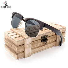 Half-Frame Cat Eye Wood Sunglasses for Women & Men in gifts Wood box