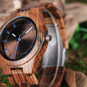 Wood Men Watches Timepieces erkek kol saati New Design Watch Men with Wooden and Agate Inlay Case V-Q05