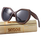 SKYDOVE Wooden Sunglasses Women  Mirror Goggle Square Skateboard Sunglasses Bamboo Vintage Polarized  Bamboo Sunglasses For Man