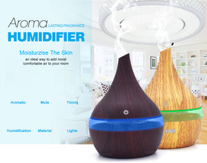 Aroma essential oil diffuser wood mistmaker portable usb air humidifier aroma diffuser 300ml mist diffuser fogger air vaporizer