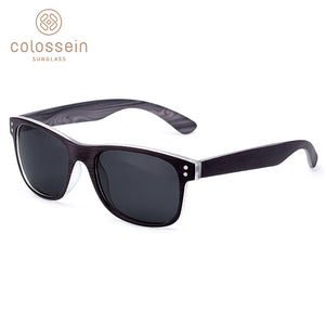 COLOSSEIN Sunglasses Men Polarized Classic New Fashion Retro Square Sun glasses Frame Women Imitation Wood Oculos Gafas De Sol
