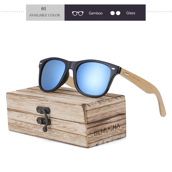 2018 New BEMUCNA Bamboo Sunglasses with Wood Box