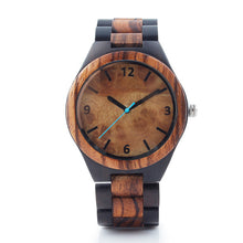 2018 Zebra Wood Watch for Men Classic Two-tone Wooden watches Men Watch With Ebony Wood  High Quality Quartz Watch