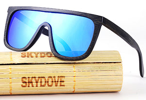 SKYDOVE Bamboo Sunglasses Wooden Wood Mens Goggle Polarized Wooden Sunglasses Men 2018 Sunglasses Bamboo Men Fashion Sun Glasses