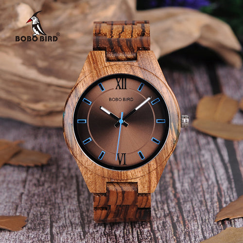 Wood Men Watches Timepieces erkek kol saati New Design Watch Men with Wooden and Agate Inlay Case V-Q05