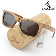 Wood Bamboo Sunglasses Square Polarized In Gift Box